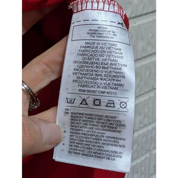 Adidas Men's Red Short-Sleeve Pointed Collar Primegreen Golf Polo Shirt Size M - Picture 6 of 6